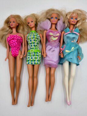 Barbie Doll Lot Pretty In Plaid My First Barbie Mattel 4 Dolls Read